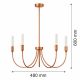Candelabre, Lustre - Candelabru cu 5 brate AUGUSTINE cupru/alb