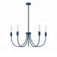 Candelabru cu 5 brate AUGUSTINE blue/alb