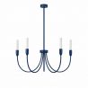 Candelabru cu 5 brate AUGUSTINE blue/alb