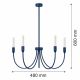 Candelabre, Lustre - Candelabru cu 5 brate AUGUSTINE blue/alb