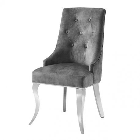 Seturi scaune, HoReCa - Set 2 scaune stil baroc Modern Barock, gri/ argintiu