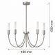 Candelabre, Lustre - Candelabru cu 5 brate AUGUSTINE nickel/alb
