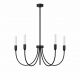Candelabre, Lustre - Candelabru cu 5 brate AUGUSTINE negru/alb