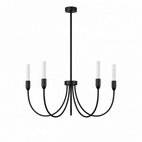 Candelabre, Lustre - Candelabru cu 5 brate AUGUSTINE negru/alb