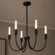 Candelabre, Lustre - Candelabru cu 5 brate AUGUSTINE negru/alb
