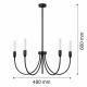 Candelabre, Lustre - Candelabru cu 5 brate AUGUSTINE negru/alb