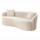 Canapele - Canapea 2 locuri curbata ELEMENTAL 180cm boucle champagne beige