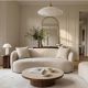 Canapele - Canapea 2 locuri curbata ELEMENTAL 180cm boucle champagne beige