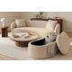 Banchete-Tabureti - Bancheta tapitata cu spatiu de depozitare ELEMENTAL 120cm boucle champagne beige
