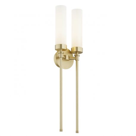 Aplice, corpuri de iluminat pentru pereti - Aplica de perete stil elegant PRESTON 2 alama/sticla opal