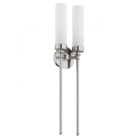 Aplice, corpuri de iluminat pentru pereti - Aplica de perete stil elegant PRESTON 2 nickel/sticla opal
