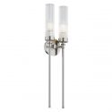 Aplica de perete stil elegant PRESTON 2 nickel/sticla clara