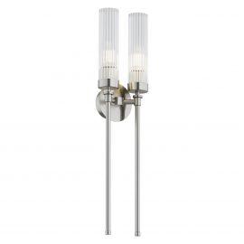 Aplice, corpuri de iluminat pentru pereti - Aplica de perete stil elegant PRESTON 2 nickel/sticla clara