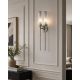 Aplice, corpuri de iluminat pentru pereti - Aplica de perete stil elegant PRESTON 2 nickel/sticla clara