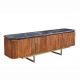 Comoda TV design retro Gatsby 160cm Mango/ marmura neagra