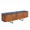 Comoda TV design retro Gatsby 160cm Mango/ marmura neagra