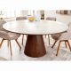 Mese dining - Masa rotunda, Ceramica Alba, Furnir Nuc, UNIQUE 120cm A-45144 VC