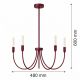 Candelabre, Lustre - Candelabru cu 5 brate AUGUSTINE burgundy