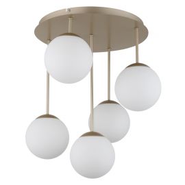 Lustre aplicate - Lustra aplicata moderna HARMON 5L sampanie/alb