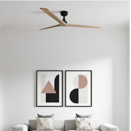 Lustre cu ventilator - Ventilator aplicat tavan cu telecomanda KLIM L 150cm, negru/ pin