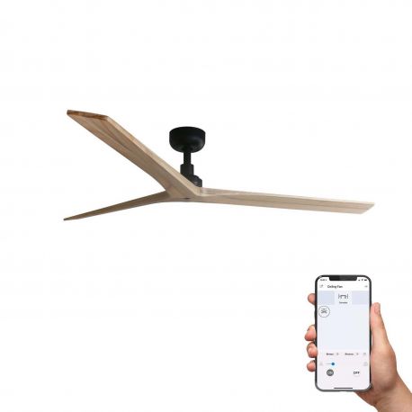 Lustre cu ventilator - Ventilator smart sistem TUYA si telecomanda KLIM L 150cm, negru/ pin