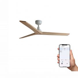 Lustre cu ventilator - Ventilator smart sistem TUYA si telecomanda KLIM M 125cm, alb/ pin