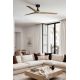 Lustre cu ventilator - Ventilator smart sistem TUYA si telecomanda KLIM M 125cm, negru/ pin