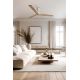 Lustre cu ventilator - Ventilator aplicat tavan cu telecomanda KLIM M 125cm, alb/ pin