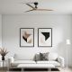Lustre cu ventilator - Ventilator aplicat tavan cu telecomanda KLIM M 125cm, negru/ pin