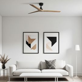 Lustre cu ventilator - Ventilator aplicat tavan cu telecomanda KLIM M 125cm, negru/ pin