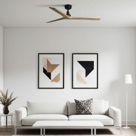 Lustre cu ventilator - Ventilator aplicat tavan cu telecomanda KLIM M 125cm, negru/ pin