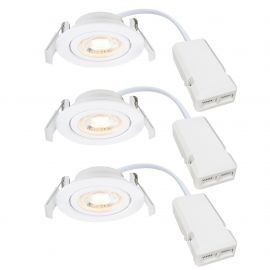 Set de 3 spoturi LED incastrabile directionabile Monolo alb