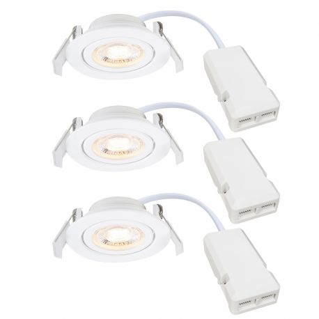 Spoturi tavan fals - Set de 3 spoturi LED incastrabile directionabile Monolo alb