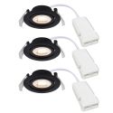 Set de 3 spoturi LED incastrabile directionabile Monolo negru