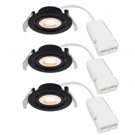 Set de 3 spoturi LED incastrabile directionabile Monolo negru