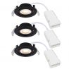 Set de 3 spoturi LED incastrabile directionabile Monolo negru