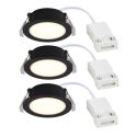 Set de 3 spoturi incastrabile baie IP65 LED Olea negru