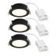 Set de 3 spoturi incastrabile baie IP65 LED Olea negru