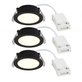 Set de 3 spoturi incastrabile baie IP65 LED Olea negru