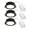 Set de 3 spoturi incastrabile baie IP65 LED Olea negru