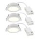 Spoturi tavan fals - Set de 3 spoturi incastrabile baie IP65 LED Olea alb