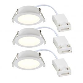 Set de 3 spoturi incastrabile baie IP65 LED Olea alb