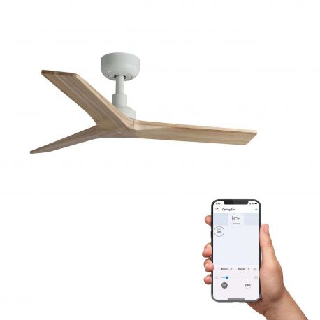 Lustre cu ventilator - Ventilator smart sistem TUYA si telecomanda KLIM S 92,5cm, alb/ pin