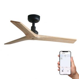 Lustre cu ventilator - Ventilator smart sistem TUYA si telecomanda KLIM S 92,5cm, negru/ pin