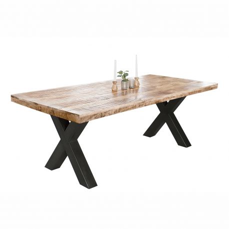 Mese dining - Masa design industrial Iron Craft 200cm Mango