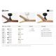 Lustre cu ventilator - Ventilator incastrat tavan cu telecomanda KLIM S 92,5cm, alb/ pin