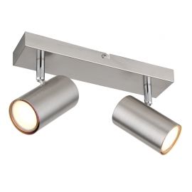 Plafoniere cu spoturi, Spoturi aplicate - Aplica de perete / tavan cu 2 spoturi directionabile design modern ROBBY nickel mat