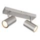 Plafoniere cu spoturi, Spoturi aplicate - Aplica de perete / tavan cu 2 spoturi directionabile design modern ROBBY nickel mat