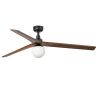 Lustra cu Ventilator aplicat tavan cu telecomanda KLIM L 150cm, negru/ nuc