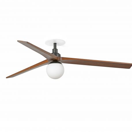 Lustre cu ventilator - Lustra cu Ventilator incastrat tavan cu telecomanda KLIM L 150cm, negru/ nuc